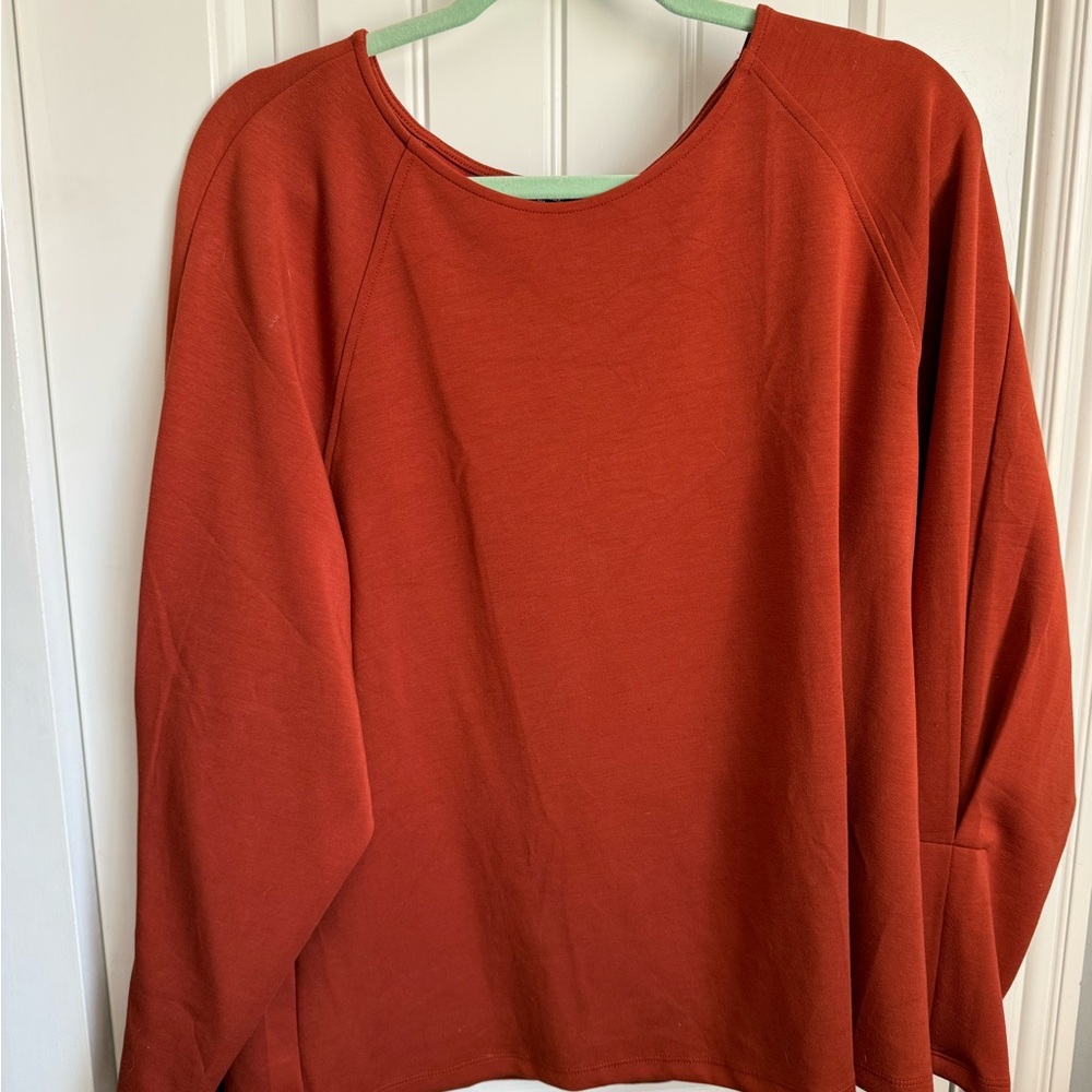 Banana Republic Rust Orange Long-Sleeve Crewneck Sweatshirt